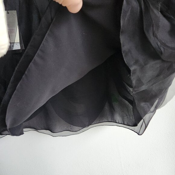*NWT* Emporio Armani Black Silk Organza Mini Skirt - US 6 🇮🇹 - Picture 5 of 10